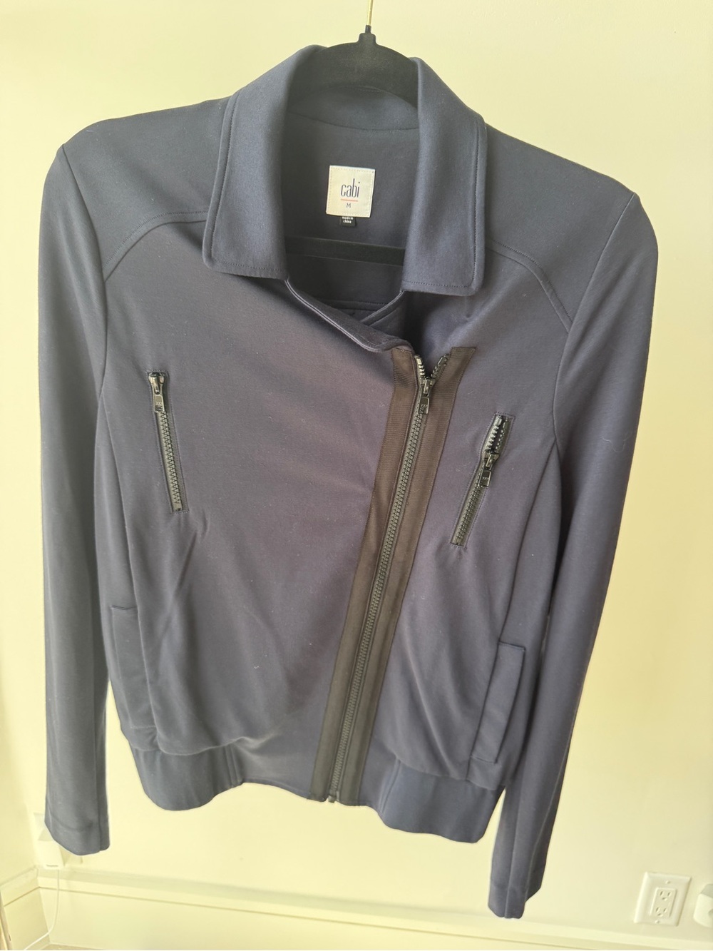 Cabi, Women's Navy Asymmetrical Zip Jacket
